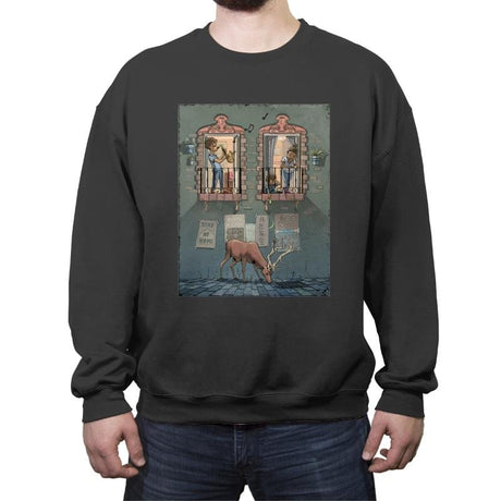 Stay At Home - Crew Neck Sweatshirt Crew Neck Sweatshirt RIPT Apparel Small / Charcoal