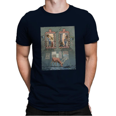 Stay At Home - Mens Premium T-Shirts RIPT Apparel Small / Midnight Navy