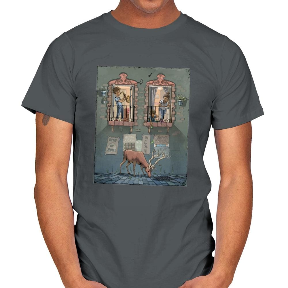 Stay At Home - Mens T-Shirts RIPT Apparel Small / Charcoal