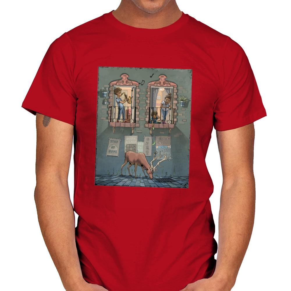 Stay At Home - Mens T-Shirts RIPT Apparel Small / Red