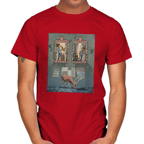 Stay At Home - Mens T-Shirts RIPT Apparel Small / Red