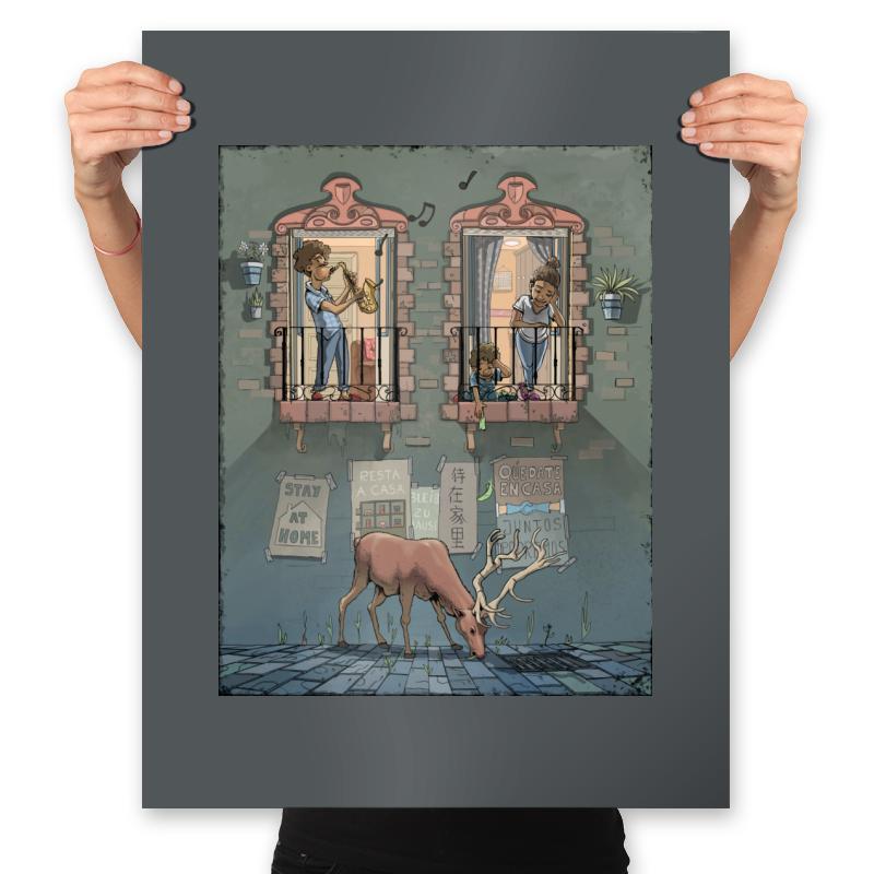 Stay At Home - Prints Posters RIPT Apparel 18x24 / Charcoal