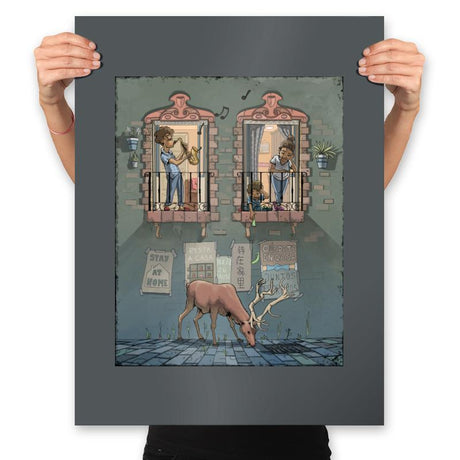 Stay At Home - Prints Posters RIPT Apparel 18x24 / Charcoal