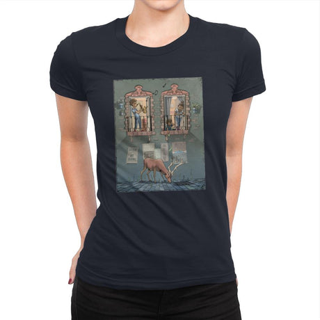 Stay At Home - Womens Premium T-Shirts RIPT Apparel Small / Midnight Navy