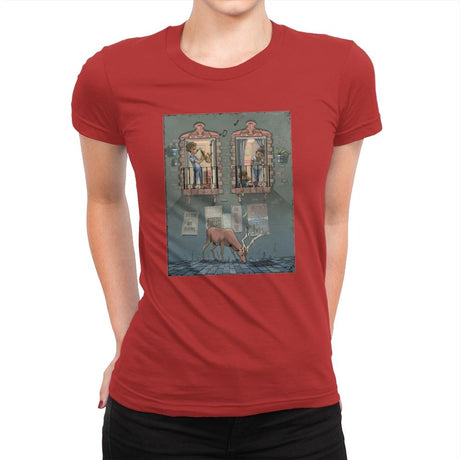 Stay At Home - Womens Premium T-Shirts RIPT Apparel Small / Red