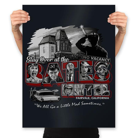 Stay at the Bates - Prints Posters RIPT Apparel 18x24 / Black