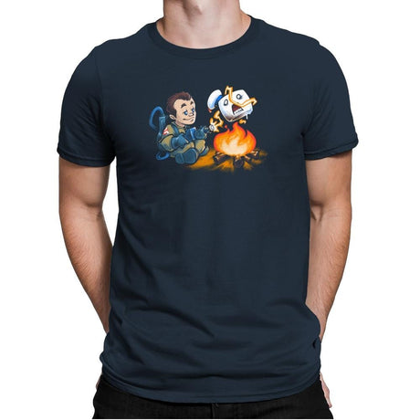 Stay-Burnt, Marshmallow Man Exclusive - Mens Premium T-Shirts RIPT Apparel Small / Indigo