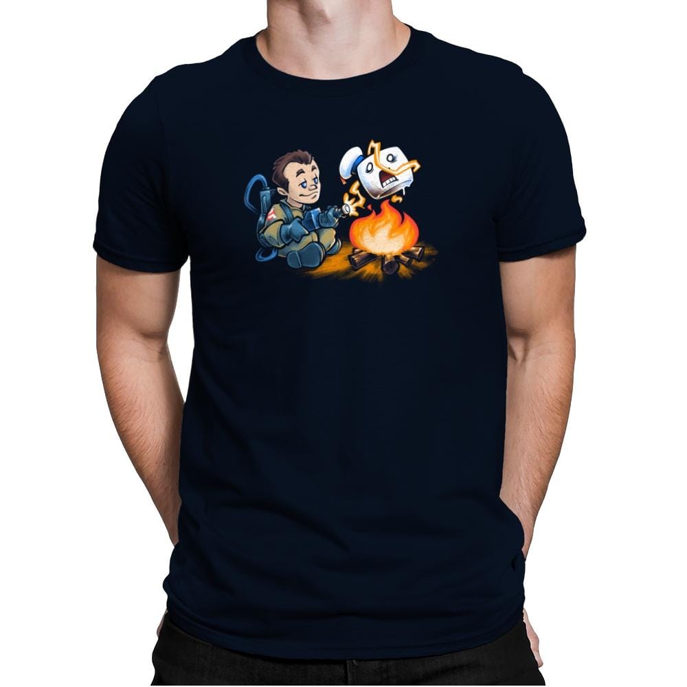 Stay-Burnt, Marshmallow Man Exclusive - Mens Premium T-Shirts RIPT Apparel Small / Midnight Navy