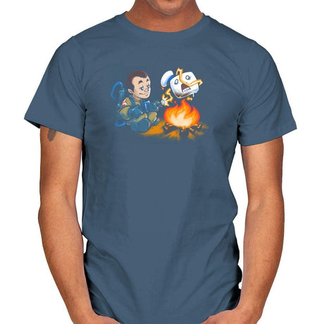Stay-Burnt, Marshmallow Man Exclusive - Mens T-Shirts RIPT Apparel Small / Indigo Blue