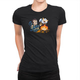 Stay-Burnt, Marshmallow Man Exclusive - Womens Premium T-Shirts RIPT Apparel Small / Black