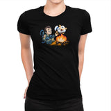 Stay-Burnt, Marshmallow Man Exclusive - Womens Premium T-Shirts RIPT Apparel Small / Indigo