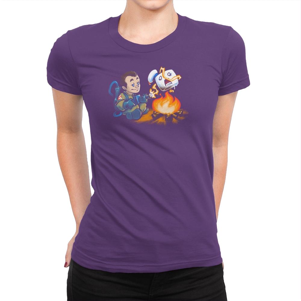 Stay-Burnt, Marshmallow Man Exclusive - Womens Premium T-Shirts RIPT Apparel Small / Purple Rush