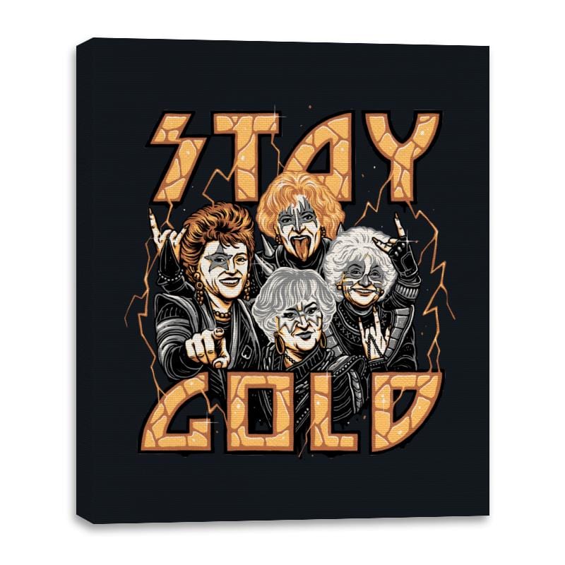 Stay Gold - Canvas Wraps Canvas Wraps RIPT Apparel 16x20 / Black