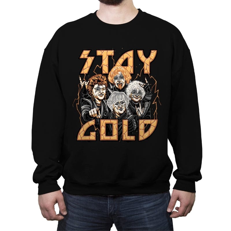 Stay Gold - Crew Neck Sweatshirt Crew Neck Sweatshirt RIPT Apparel Small / Black