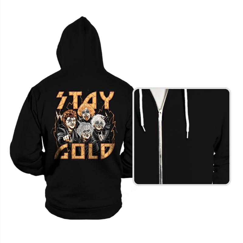 Stay Gold - Hoodies Hoodies RIPT Apparel Small / Black