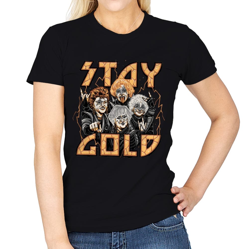 Stay Gold - Womens T-Shirts RIPT Apparel Small / Black