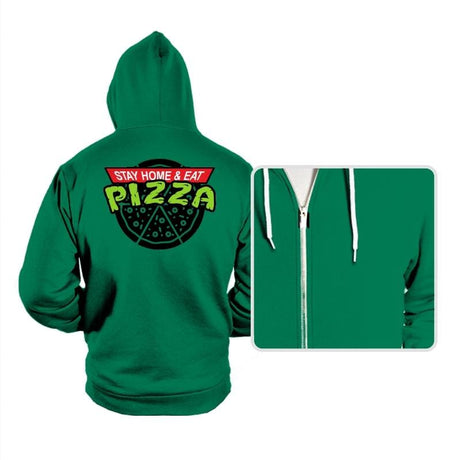 Stay Home And Eat Pizza - Hoodies Hoodies RIPT Apparel Small / Kelly