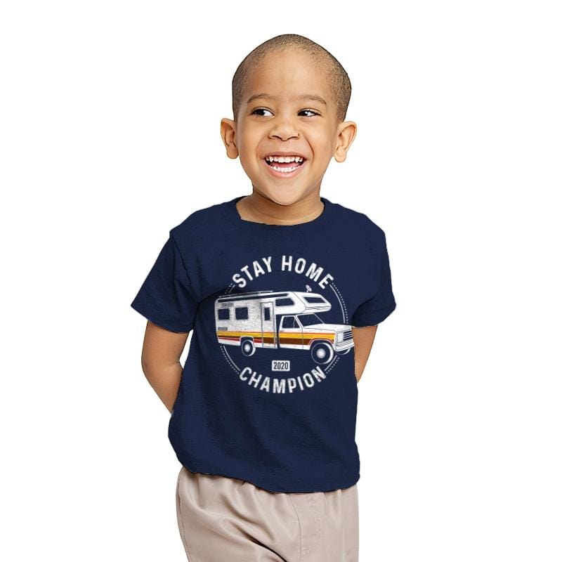 Stay Home Champion - Youth T-Shirts RIPT Apparel X-small / Navy