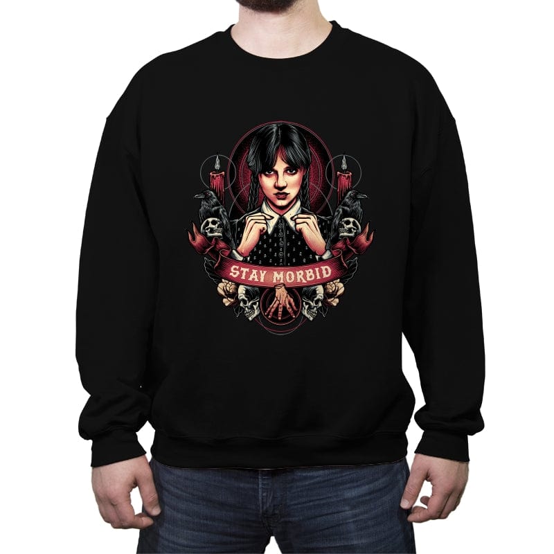 Stay Morbid - Crew Neck Sweatshirt Crew Neck Sweatshirt RIPT Apparel Small / Black