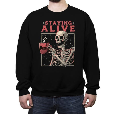 Staying Alive - Crew Neck Sweatshirt Crew Neck Sweatshirt RIPT Apparel