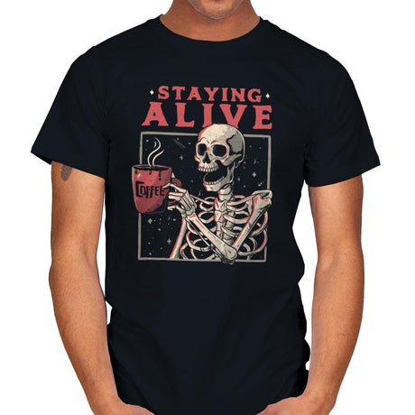 Staying Alive - Mens T-Shirts RIPT Apparel Small / Black