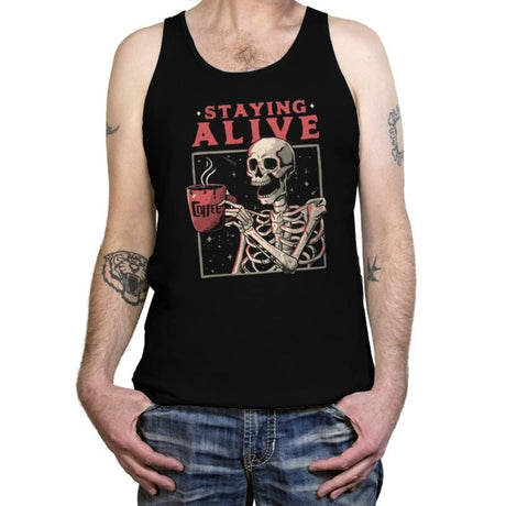 Staying Alive - Tanktop Tanktop RIPT Apparel X-Small / Black