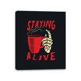 Staying Alive With Coffee - Canvas Wraps Canvas Wraps RIPT Apparel 11x14 / Black