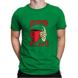 Staying Alive With Coffee - Mens Premium T-Shirts RIPT Apparel Small / Kelly