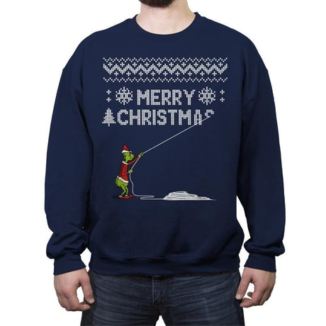 Stealing Christmas - Ugly Holiday - Crew Neck Sweatshirt Crew Neck Sweatshirt RIPT Apparel