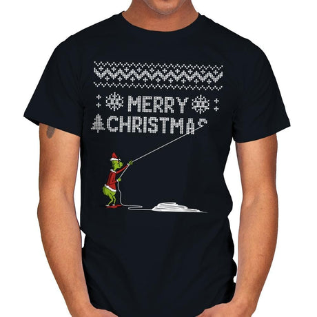 Stealing Christmas - Ugly Holiday - Mens T-Shirts RIPT Apparel Small / Black