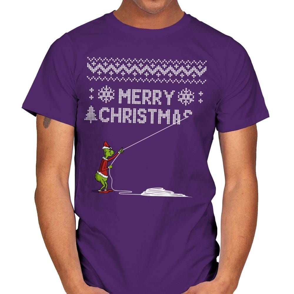 Stealing Christmas - Ugly Holiday - Mens T-Shirts RIPT Apparel Small / Purple