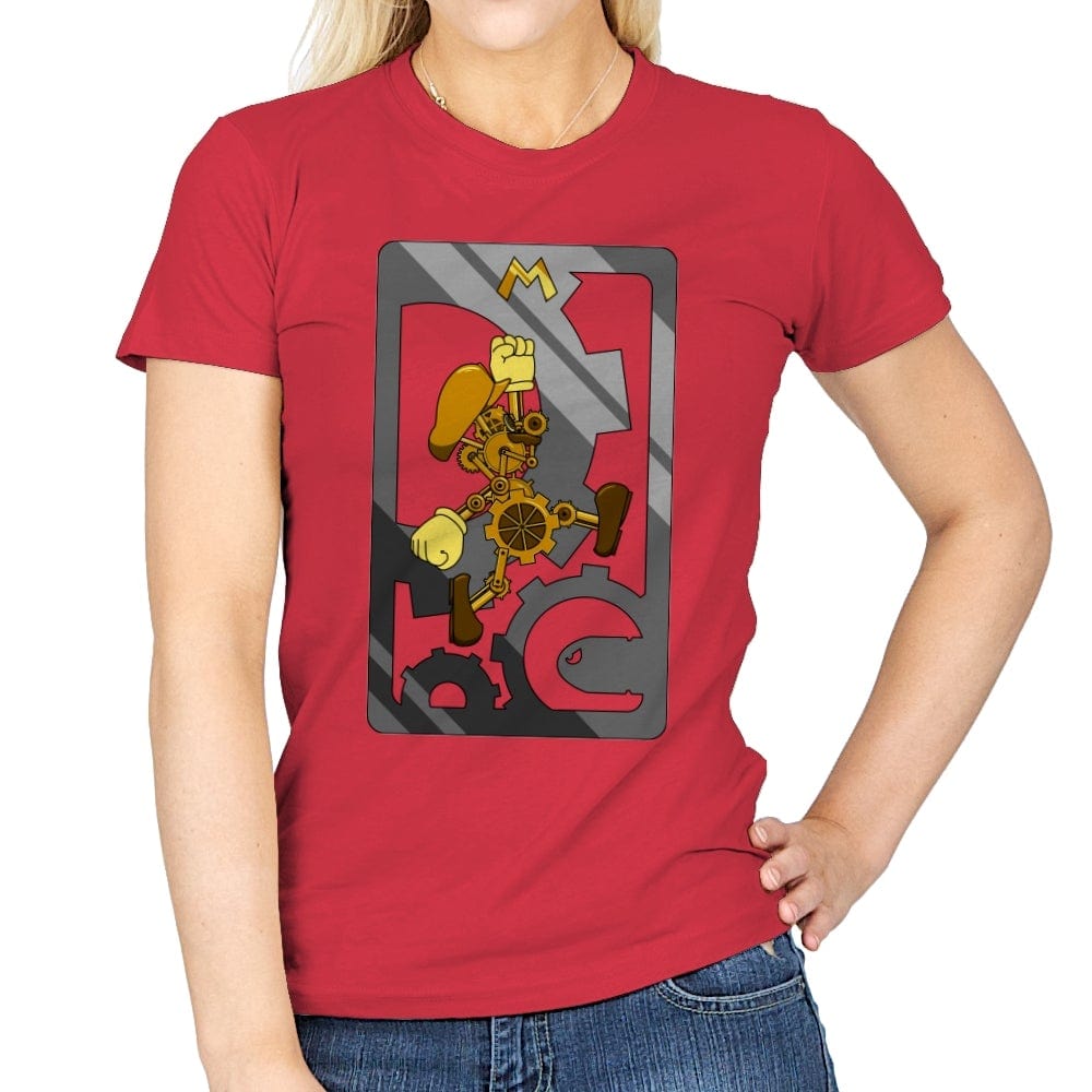 Steampunk Plumber - Womens T-Shirts RIPT Apparel Small / Red