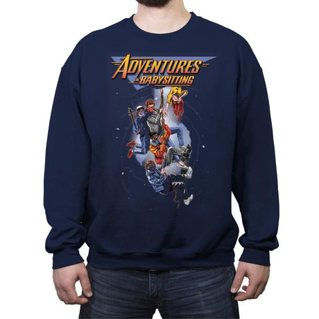 Steve's Adventure in Babysitting - Crew Neck Sweatshirt Crew Neck Sweatshirt RIPT Apparel Small / Navy