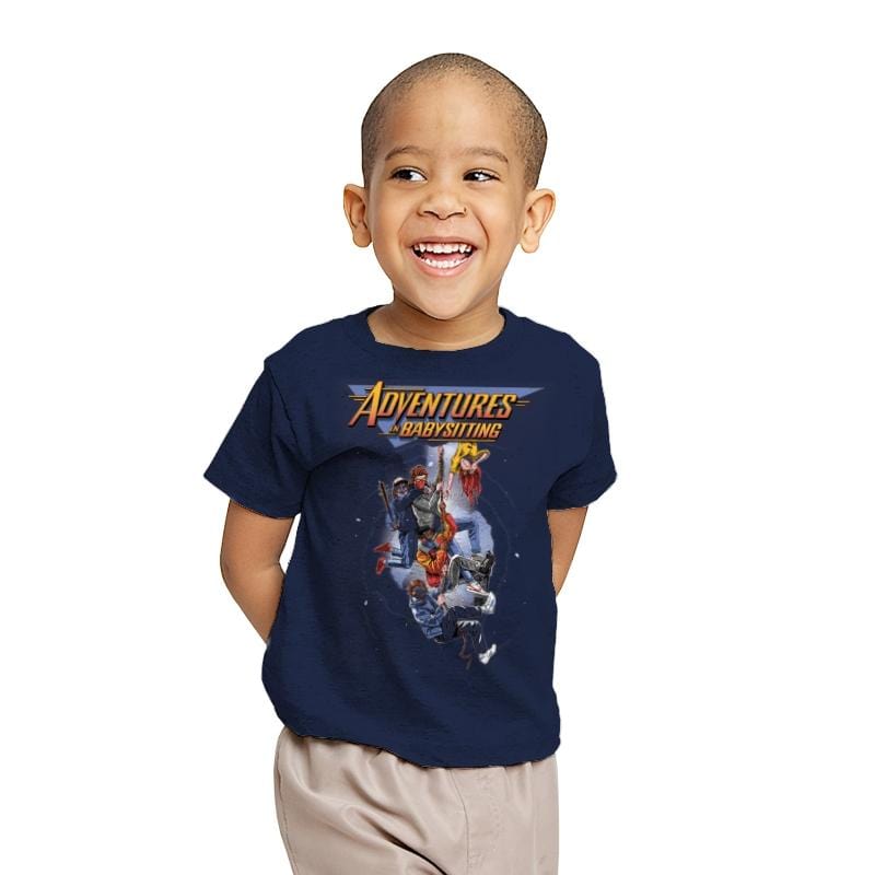Steve's Adventure in Babysitting - Youth T-Shirts RIPT Apparel X-small / Navy