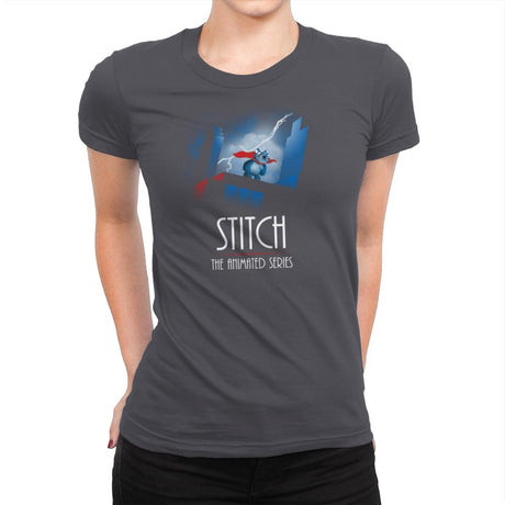 Stitch - The Animated Series Exclusive - Womens Premium T-Shirts RIPT Apparel Small / Heavy Metal