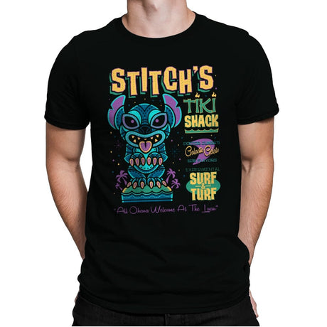 Stitch Tiki Stack - Mens Premium T-Shirts RIPT Apparel Small / Black