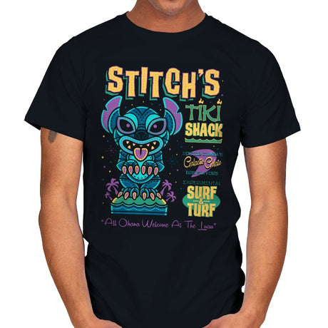 Stitch Tiki Stack - Mens T-Shirts RIPT Apparel Small / Black