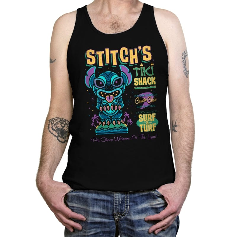 Stitch Tiki Stack - Tanktop Tanktop RIPT Apparel X-Small / Black