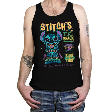 Stitch Tiki Stack - Tanktop Tanktop RIPT Apparel X-Small / Black