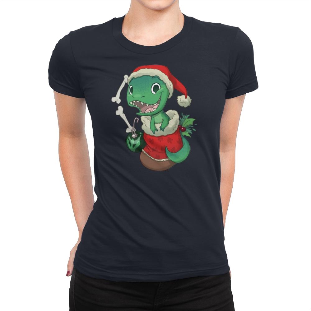 Stocking Stuffer: T-rex - Womens Premium T-Shirts RIPT Apparel Small / Midnight Navy