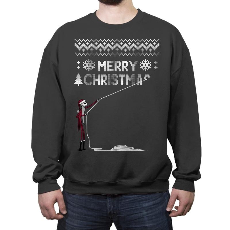 Stolen Christmas - Ugly Holiday - Crew Neck Sweatshirt Crew Neck Sweatshirt RIPT Apparel Small / Charcoal