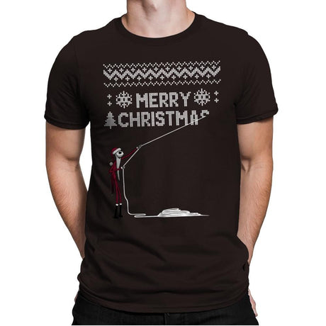 Stolen Christmas - Ugly Holiday - Mens Premium T-Shirts RIPT Apparel Small / Dark Chocolate