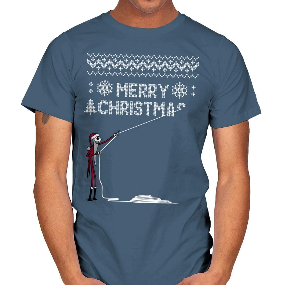 Stolen Christmas - Ugly Holiday - Mens T-Shirts RIPT Apparel Small / Indigo Blue