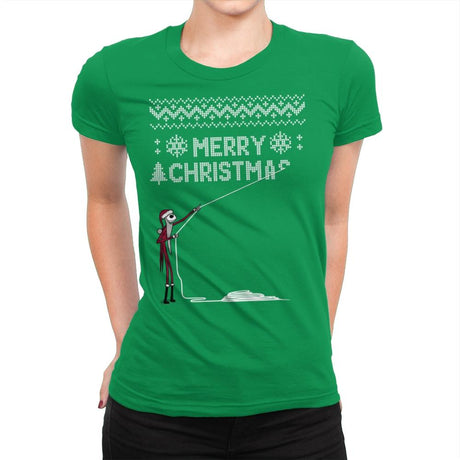 Stolen Christmas - Ugly Holiday - Womens Premium T-Shirts RIPT Apparel Small / Kelly Green