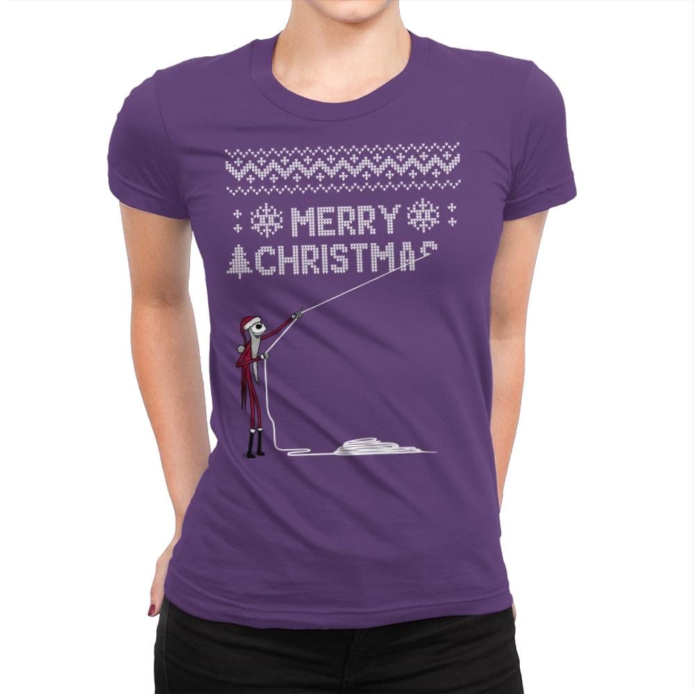 Stolen Christmas - Ugly Holiday - Womens Premium T-Shirts RIPT Apparel Small / Purple Rush