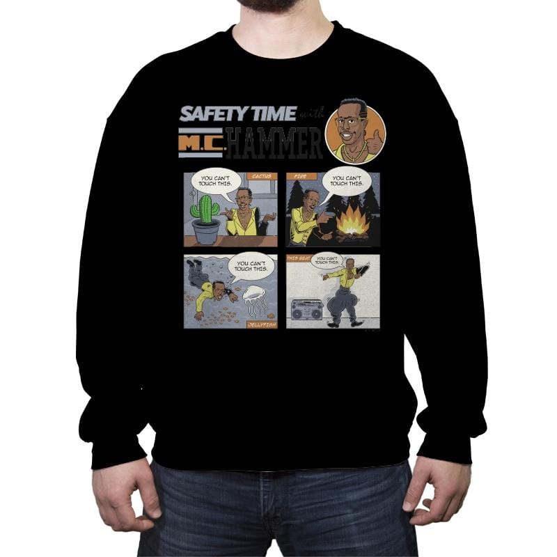 Stop... Safety Time - Crew Neck Sweatshirt Crew Neck Sweatshirt RIPT Apparel