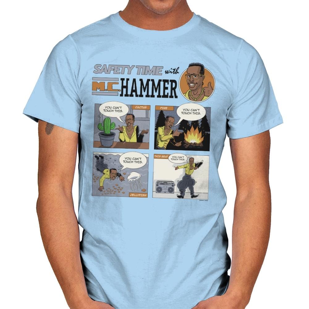 Stop... Safety Time - Mens T-Shirts RIPT Apparel Small / Light Blue