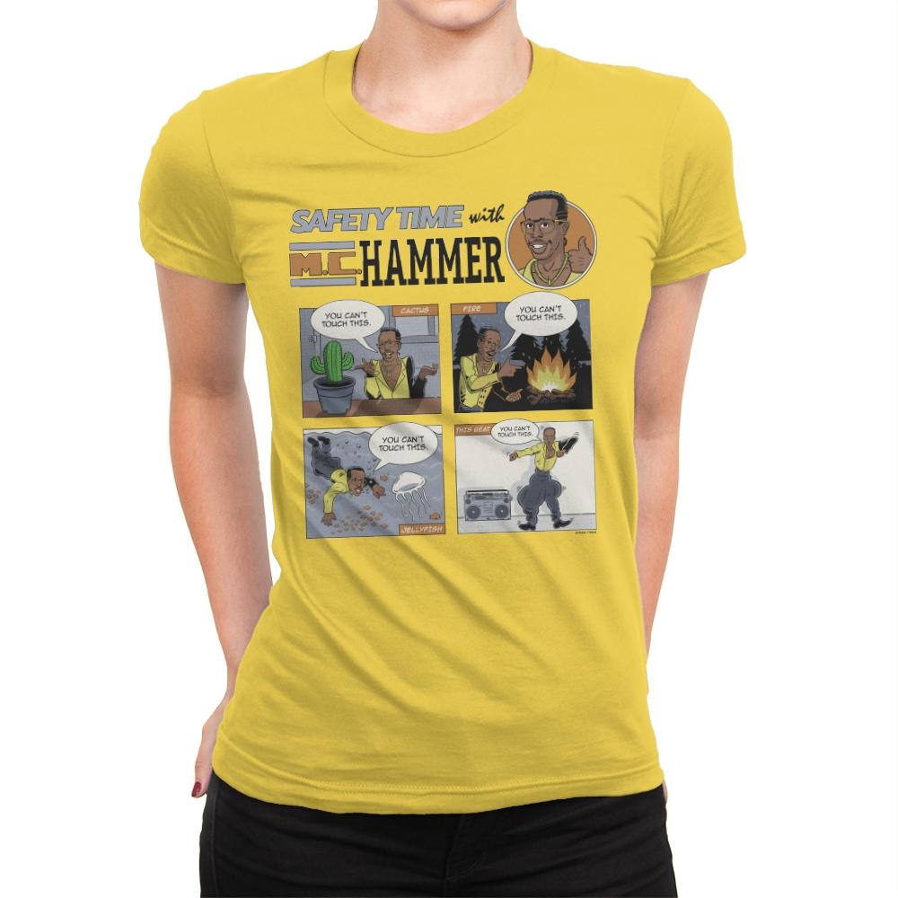 Stop... Safety Time - Womens Premium T-Shirts RIPT Apparel Small / Vibrant Yellow