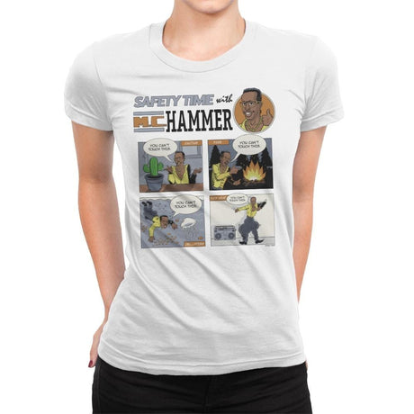 Stop... Safety Time - Womens Premium T-Shirts RIPT Apparel Small / White