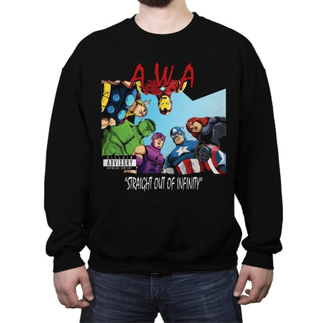 Straight Out of Infinity  - Anytime - Crew Neck Sweatshirt Crew Neck Sweatshirt RIPT Apparel